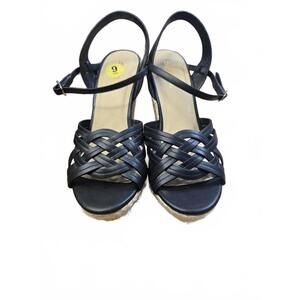 Soda Black Women's Wedge Sandals with Braided Straps
